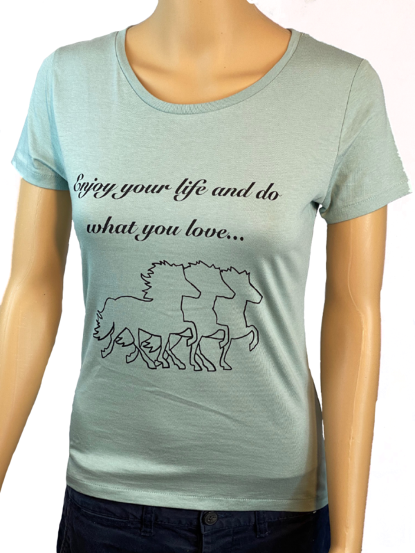 Damen T-Shirt "Valdís" - Sage - #Álfahestur-Organic